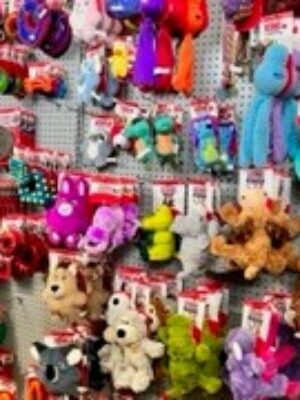 Pet toys on store sehlf