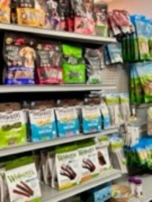 Pet treats on shelf