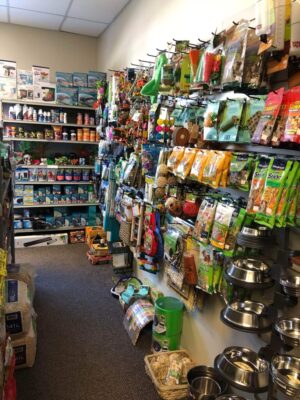 pet treats and pet bowls